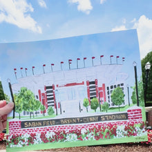 Load and play video in Gallery viewer, Saban Field at Bryant Denny Stadium, Giclee Art Print
