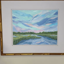 Load and play video in Gallery viewer, Abstract coastal marsh artwork with expressive brushstrokes and calming pastel color palette.
