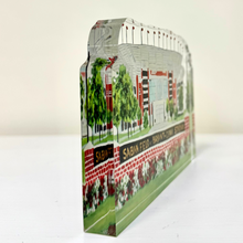 Load image into Gallery viewer, Side view of the freestanding Saban Field at Bryant-Denny Stadium acrylic art block showing its dimensional three-dimensional effect

