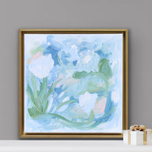 Load image into Gallery viewer, Seaside Stillness original abstract painting by Jeanne Player featuring layered texture, soft coastal colors, and modern expressive brushwork.
