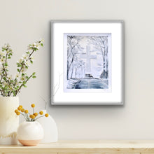 Load image into Gallery viewer, Historical Sewanee landscape print featuring the Memorial Cross landmark in timeless monochromatic tones.
