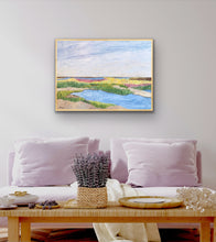 Load image into Gallery viewer, Close-up of Low Country giclée fine art print showing layered brushstrokes, vibrant marsh colors, and museum-quality printing.
