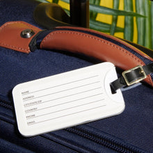 Load image into Gallery viewer, Travel gift for women featuring a colorful luggage tag with playful abstract art and modern feminine style.
