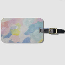 Load image into Gallery viewer, Pink abstract acrylic luggage tag featuring colorful modern artwork and durable waterproof travel accessory design.
Personalized pink suitcase tag for women with abstract art design and leather strap for stylish travel.
