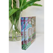 Load image into Gallery viewer, Tar Heels acrylic block decor featuring the historic Old Well at the University of North Carolina Chapel Hill.
