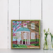 Load image into Gallery viewer, Carolina blue UNC Old Well artwork ideal for dorm rooms, offices, bookshelves, and sophisticated college decor.
Tar Heels wall art print featuring original Old Well artwork by Jeanne Player Fine Art for UNC fans and alumni.

