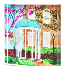 Load image into Gallery viewer, UNC Chapel Hill Old Well acrylic block artwork with double-sided display and vibrant Carolina blue details.
