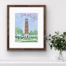 Load image into Gallery viewer, University of Alabama Denny Chimes art print on archival matte paper, perfect for alumni and graduation gifts.
