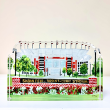 Load image into Gallery viewer, Saban Field at Bryant-Denny Stadium acrylic art block gift for University of Alabama alumni, students, and football fans
