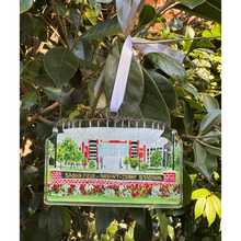 Load image into Gallery viewer, Officially licensed University of Alabama acrylic Christmas ornament featuring Saban Field at Bryant-Denny Stadium artwork by Jeanne Player.
