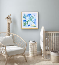 Load image into Gallery viewer, Modern coastal wall decor print in calming ocean-inspired tones perfect for beach house interiors and blue and white home decor.
