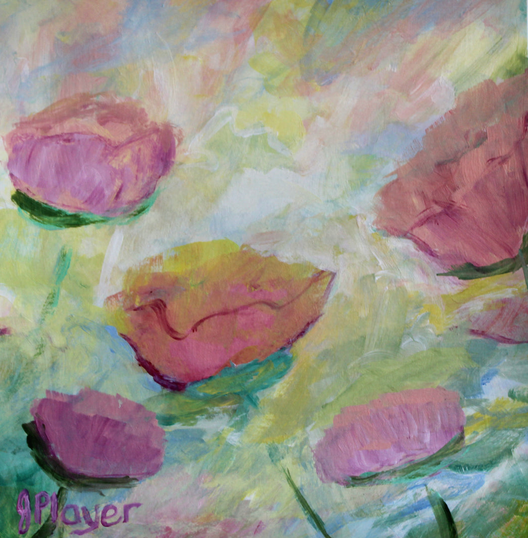 Flower Market, 8 x 8 inches