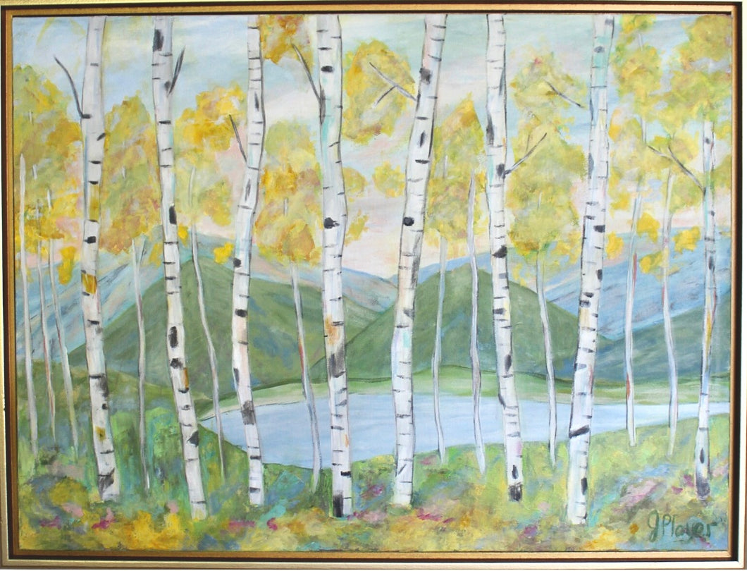 Birches by the Lake, 18 x 24 x .5