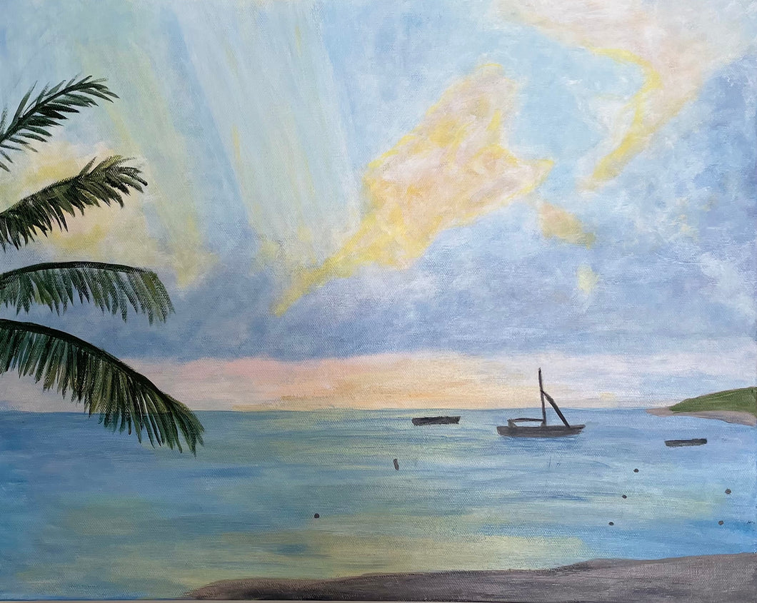 Seven Mile Beach, 16 x 20 x  1.5 - Jeanne Player Fine Art
