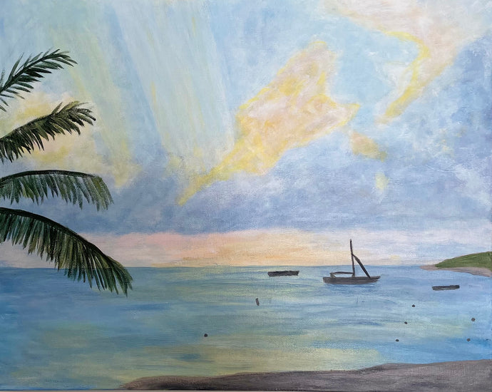 Seven Mile Beach, 16 x 20 x  1.5 - Jeanne Player Fine Art