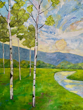 Load image into Gallery viewer, Meadow Sunset, 30 x 40 x 1.5 - Jeanne Player Fine Art
